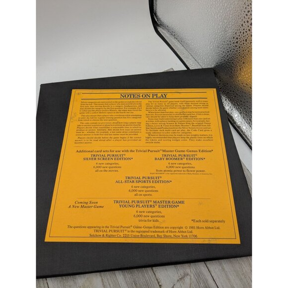 Hasbro Trivial Pursuit 1981 Game Board Instructions Replacement - Picture 3 of 9